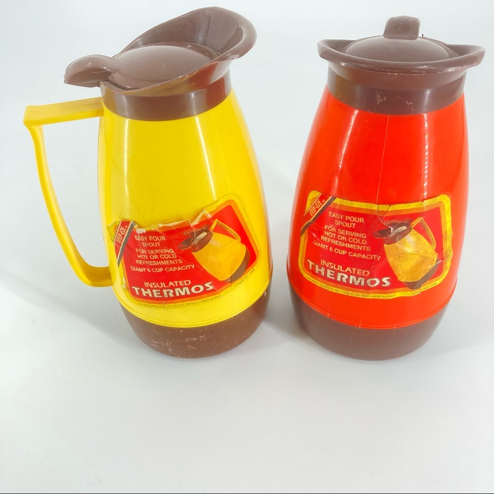 Vintage coffee thermos decanter pitcher set Step-Eeze